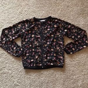 Fall floral bomber jacket